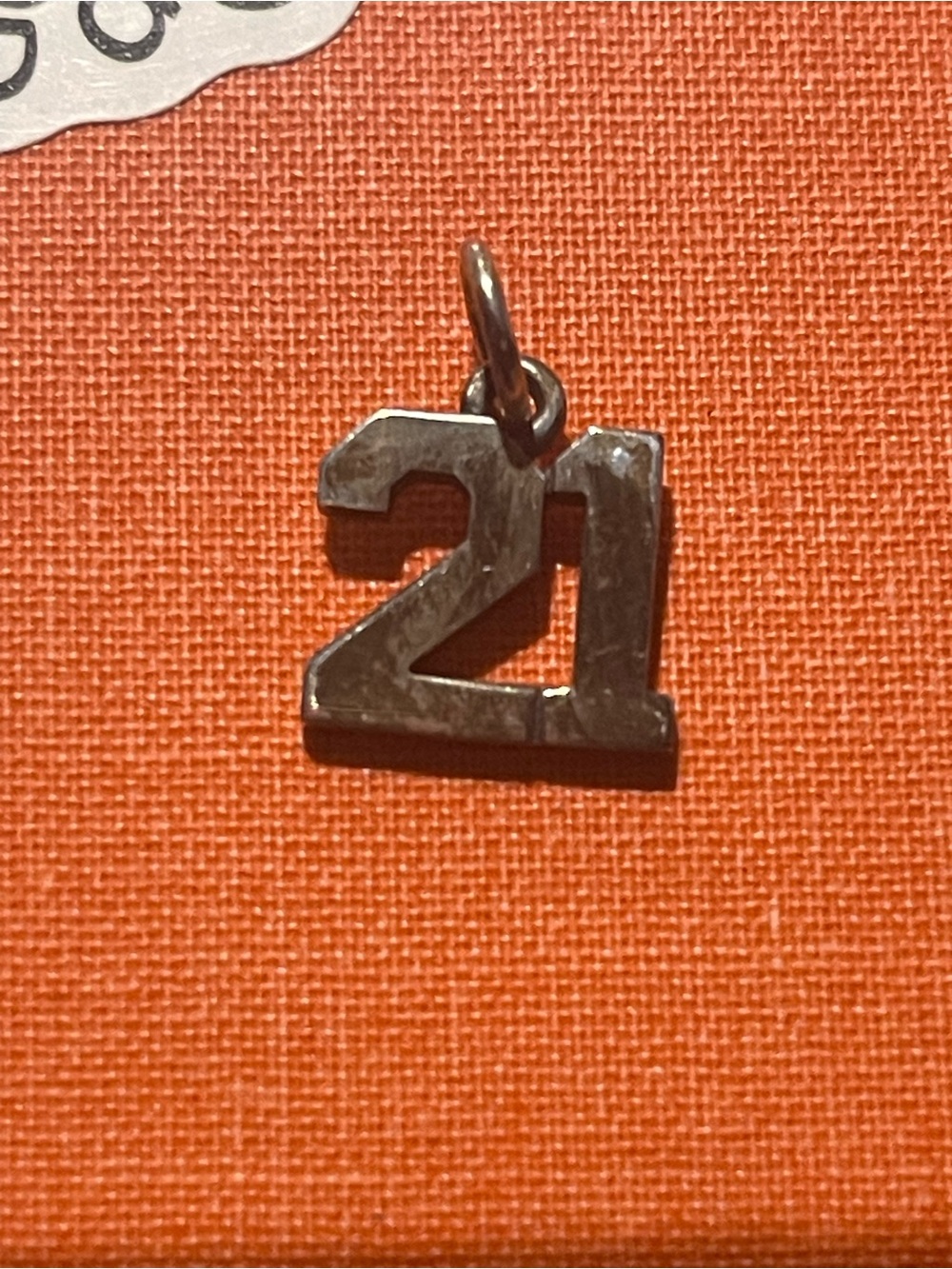 Silver '21' Number Charm Pendant